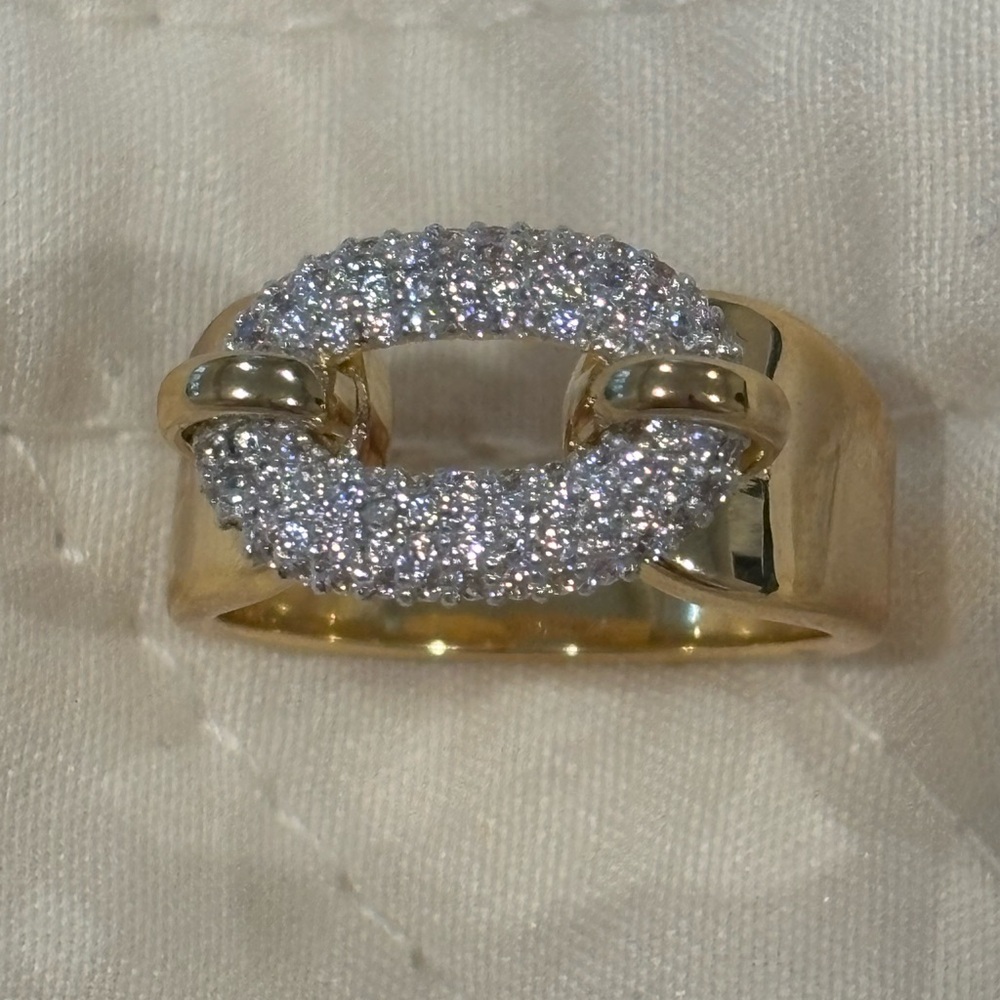 Lisa Robertson Elegant Gold and Silver Women's Ring Bronzo Italy - Picture 1 of 7